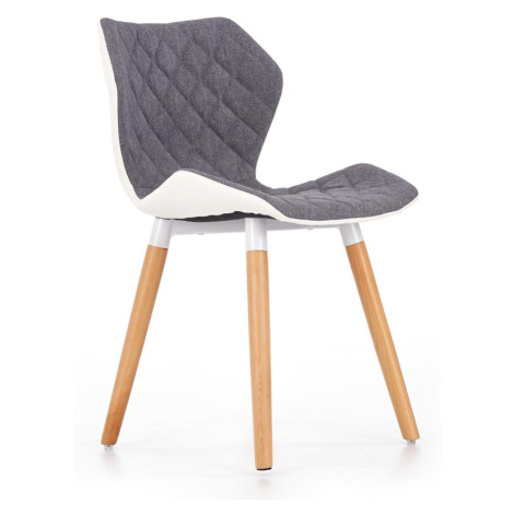 Židle K277 látka/eko kůže/dřevo šedá/bílá BAUMAX