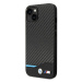 BMW BMHCP14S22NBCK hard silikonové pouzdro iPhone 14 6.1" black Leather Carbon