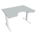 Office Pro psací stůl Hobis Motion MS ERGO 2 Šířka: 120 cm, Barva desky: šedá, Barva kovu: bílá 