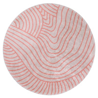Pratelný kulatý koberec ve světle růžovo-krémové barvě ø 80 cm Yuvarlak – Vitaus