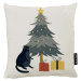 Dekorační polštář s vánočním motivem 45x45 cm Crazy Cat Xmas – Butter Kings