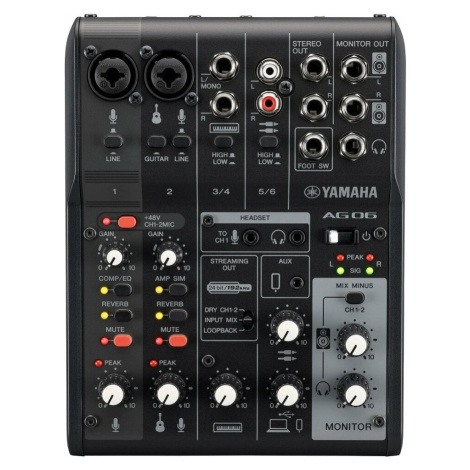 Yamaha AG06 MK2 BK Analogový mixpult