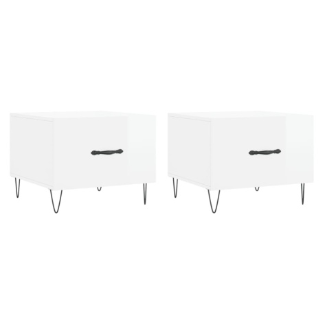 vidaXL Konferenční stolky 2 ks lesklé bílé 50x50x40cm kompozitní dřevo