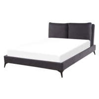 BELIANI postel MELLE 140 × 200 cm, sametová, tmavě šedá
