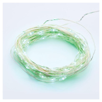 ACA Lighting 100 LED dekorační řetěz zelená stříbrný měďený kabel 220-240V + 8 funkcí IP44 10m+3