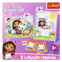 Trefl Puzzle 2v1 + pexeso - Gabby se svou kočičkou / Gabby's Dollhouse