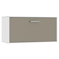 mauser Závěsný samostatný box, 1 zásuvka, šířka 770 mm, čistá bílá / béžovošedá