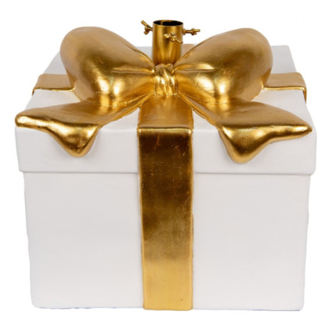 Stojan na vánoční stromeček bílo-zlatý dárek – 30x28x48 cm Clayre & Eef