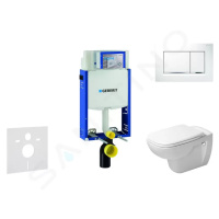 GEBERIT Kombifix Modul pro závěsné WC s tlačítkem Sigma30, bílá/lesklý chrom + Duravit D-Code WC