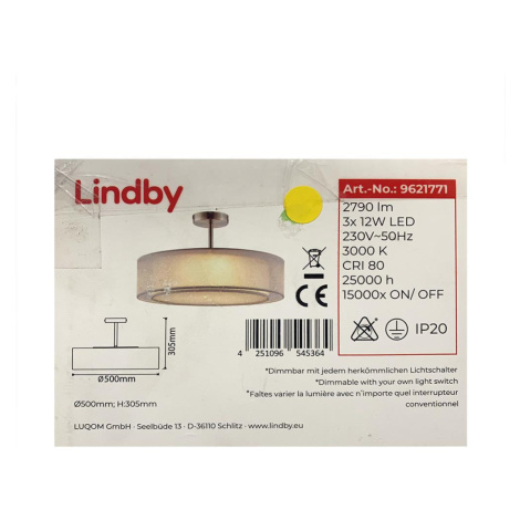 Lindby Lindby - LED Stmívatelný lustr na tyči PIKKA 3xLED/12W/230V