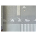 7503-1 ICH Wallcoverings dětská samolepící šedá bordura na zeď z kolekce Noa 2025 medvídci, hvěz
