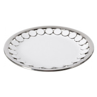 Dekorativní talíř EMELIA 04 bílý / stříbrný
