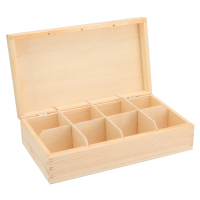 Dřevěná krabička na čaj (8 přihrádek)