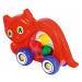 SMĚR Kočka baby na kolečkách s míčky 2 barvy PLAST