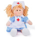 Bigjigs Toys Látková panenka Nurse Nancy 28 cm vícebarevná