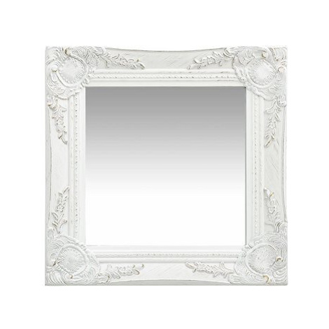 Nástěnné zrcadlo barokní styl 40 x 40 cm bílé SHUMEE
