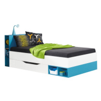 Dětská postel moli 90x200cm - bílý lux/žlutá