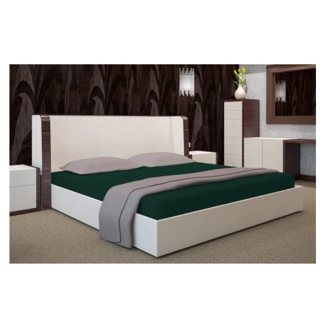 Bavlněné prostěradlo JERSEY s gumou - tmavě zelené Šírka: 200 cm | Dĺžka: 220 cm