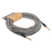 Cascha Professional Line Guitar Cable, Straight, Tweed Black, 9 m