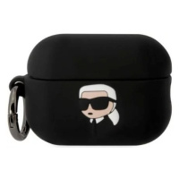 Pouzdro Karl Lagerfeld AirPods Pro 2 cover black Silicone Karl Head 3D (KLAP2RUNIKK)