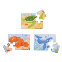 Bigjigs Toys Puzzle 3v1 mořská zvířátka