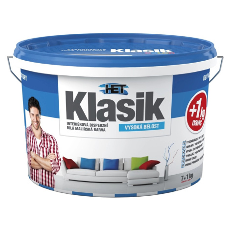 HET Klasik Interiérová disperzní bílá malířská barva 7 + 1 kg