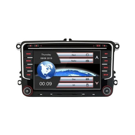 Awesafe CD DVD Autorádio VW Volkswagen Škoda Seat s GPS a Dotykovým Displejem 7”, USB, Logo