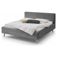 Tmavě šedá čalouněná dvoulůžková postel s úložným prostorem s roštem 180x200 cm Mattis - Meise M