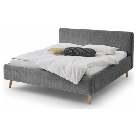 Tmavě šedá čalouněná dvoulůžková postel s úložným prostorem s roštem 180x200 cm Mattis - Meise M Meise Möbel