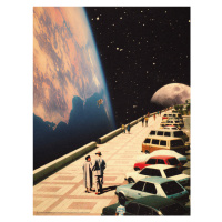 Plakát, Obraz - Space Promenade - Retro-Futuristic Collage Art, 45 × 60 cm