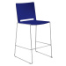 Barová židle z polypropylenu, výška sedáku 730 mm, modrá