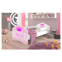 Dětská postel s obrázky - čelo Casimo bar Rozměr: 140 x 70 cm, Obrázek: Nápis PRINCESS