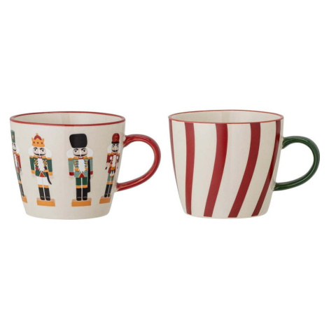 Hrnky na cappuccino s vánočním motivem z kameniny v sadě 2 ks 300 ml Jolly – Bloomingville