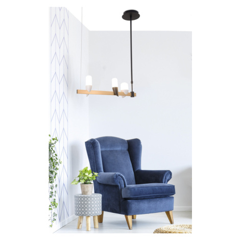 Černo-zlatá LED závěsná lampa na ostrůvku Sakai Ledea CANDELLUX