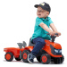 FALK 260C Baby Kubota ride-on traktor s přívěsem, hrábě & lopata