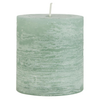 IB Laursen Zelená sloupová svíčka RUSTIC CANDLE GREEN 7,5 cm