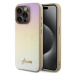 Pouzdro Guess PU Leather Iridescent Metal Script zadní kryt Apple iPhone 15 PRO MAX Gold