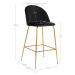 Norddan Designová barová židle Kristopher, černá / mosaz