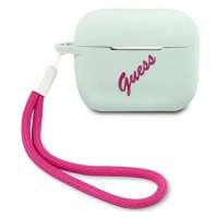 Pouzdro Guess GUACAPLSVSBF AirPods Pro cover blue fuschia Silicone Vintage (GUACAPLSVSBF)