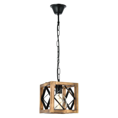 Opviq Stropní svítidlo ZIKZAK II jedlové dřevo ořech/černé Opviq lights