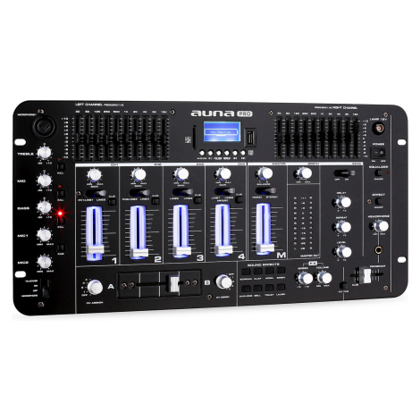 Auna Pro Kemistry 3 B, 4 kanálový DJ mixážní pult, bluetooth, USB, SD, phono, černý