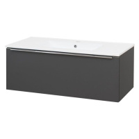 MEREO Mailo, koupelnová skříňka s keramickým umyvadlem 101 cm, antracit, chrom madlo CN537