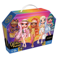 Trefl Puzzle 70 glitter v kufříku - Třpytivé panenky / Rainbow high