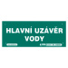 Tabule informační Hlavní uzávěr vody 210×87 mm