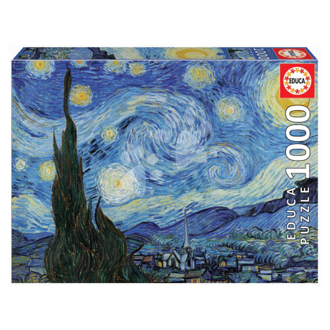 Puzzle The Starry Night Vincent Van Gogh Educa 1000 dílků a Fix lepidlo