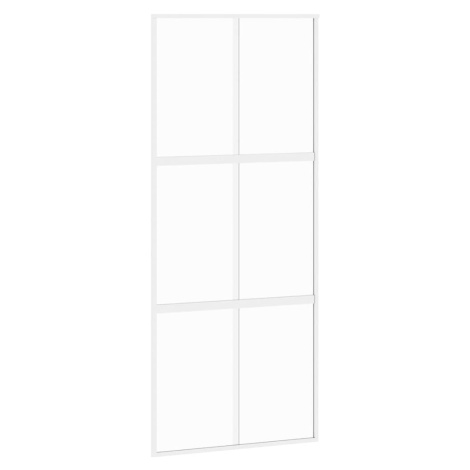 vidaXL Posuvné dveře bílé 90 x 205 cm tvrzené sklo a hliník