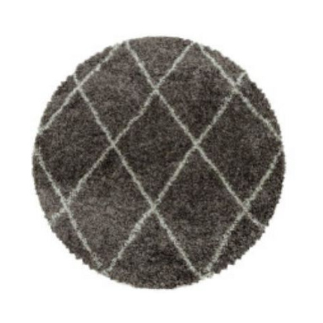 Kusový koberec Alvor Shaggy 3401 taupe kruh FOR LIVING