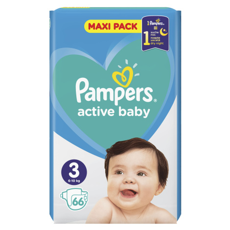 Pampers Active Baby vel. 3 Maxi Pack 6-10 kg dětské pleny 66 ks
