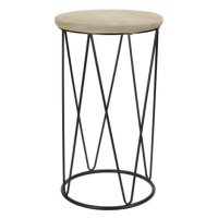 Přístavný stolek AIDEN dřevo/kov, ⌀ 34 cm