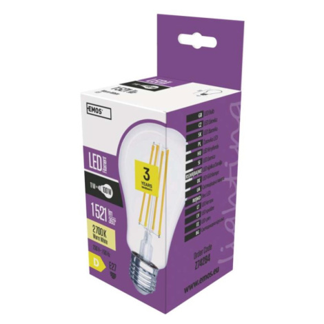 LED žárovka Filament A67 / E27 / 11 W (100 W) / 1 521 lm / teplá bílá EMOS